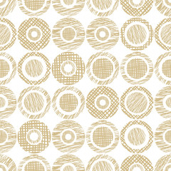 Seamless vector geometrical pattern with circles, endless background with hand drawn textured geometric figures. Pastel Graphic illustration Template for wrapping, web backgrounds