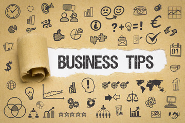 Business Tips / Papier mit Symbole