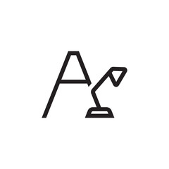 A initials unique logo desk lamp black