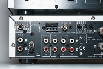 Obraz premium Input interface on a hifi stereo equipment