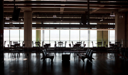 Empty cafe at the airport