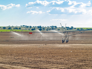 Irrigation system on countryside