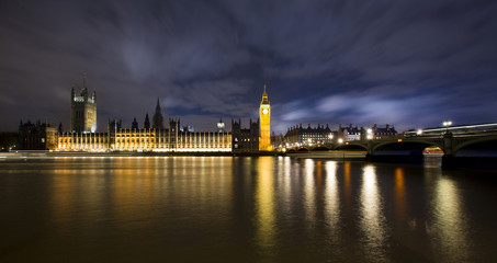 Fototapeta premium Big Ben and House of Parliament, London, UK. Nocturne image.