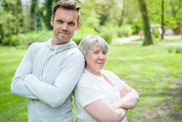 Obraz premium Senior woman with her grandson