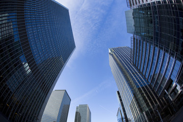 Fototapeta na wymiar Canary Wharf financial district in London.