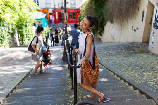 Girl walking in Paris