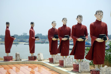 Row of monks