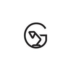 G initials unique logo desk lamp black