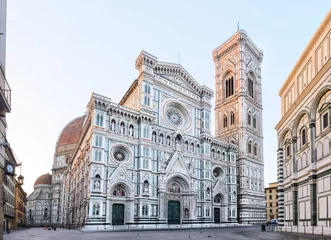 Selbstklebende Fototapete Florenz Florenz Kathedrale Santa Maria del Fiore Sonnenaufgang, Toskana, Italien
