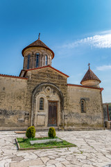 Fototapeta na wymiar Georgia, Kutaisi. View inside and outside Motsameta monastery. The Tsar Bagrat III reconstructed the church in the 10 th century. The building was reconstructed again in the 19 th century.