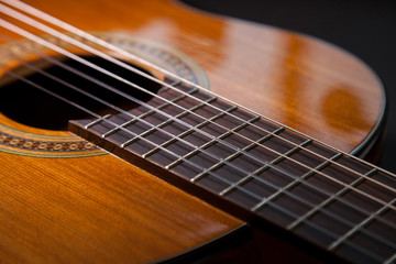 Fragment of an acoustic guitar