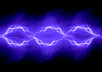 Blue electrical lightning, abstract power background