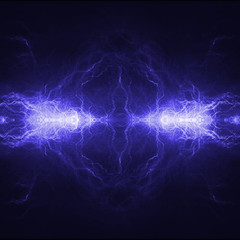 Blue electrical lightning, abstract power background