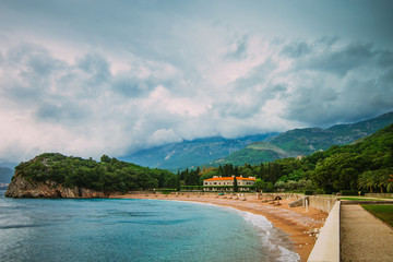 The Queen's Beach near Villa Milocer in Montenegro, near the island of Sveti Stefan.