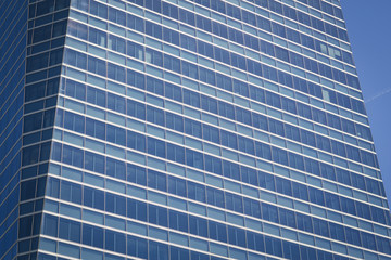 Obraz premium Modern glass silhouettes of skyscrapers in the city. Madrid.