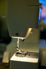 Sewing machine working