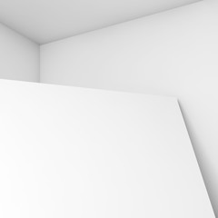 bstract empty interior, corner of white walls