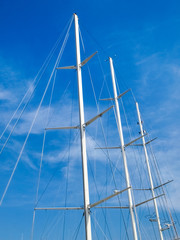 Yachts moored in the Ligurian port