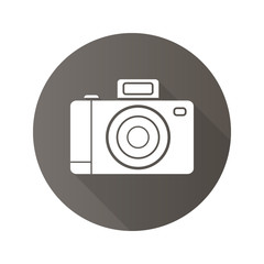 Photo camera flat design long shadow icon