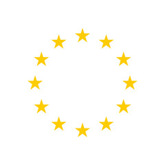 The wreath of stars of EU isolated on white background. Vector illustration. EPS10 - obrazy, fototapety, plakaty