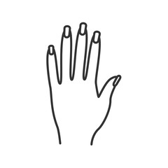 Woman's hand linear icon