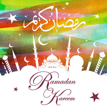 Ramadan Kareem with Arabic calligraphy