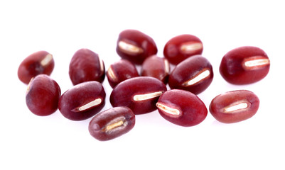 fresh red beans   isolate on white background