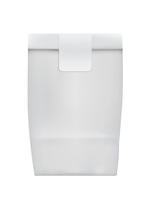 Small take away container for fast food isolated on white background vector illustration. Packaging design element for branding.