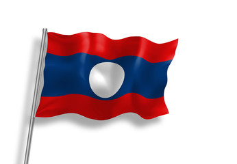 Drapeau du Laos en qualité vectorielle 