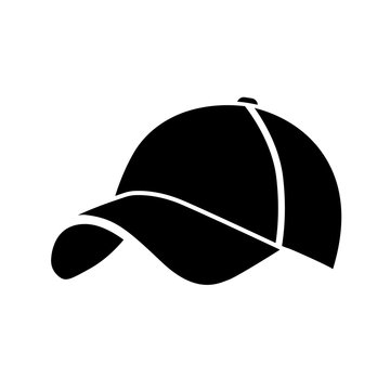 Black baseball cap icon