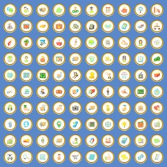 100 business icons set cartoon vector