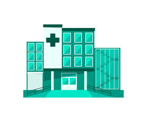 Hospital building vector illustration isolated on white background. Emergency medical service, medical center.