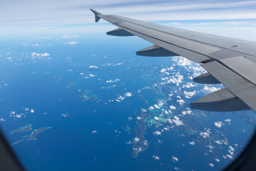 Wing aircraft on the sky above the Philippines earth and sky and clouds