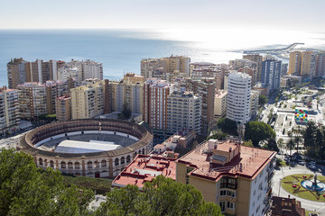 Naklejka premium Birdseye view of Malaga