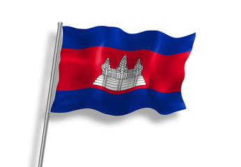 Drapeau du Cambodge en qualité vectorielle 