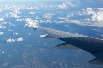 Wing aircraft on the sky above the Philippines earth and sky and clouds