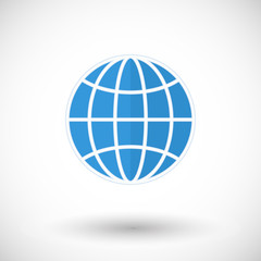 Earth globe vector flat icon
