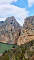 Fototapeta na wymiar Caminito del Rey and Valle del Hoyo, Desfiladero de los Gaitanes, Panorama