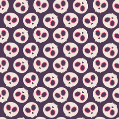 Seamless vector pattern with skulls