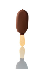 Dark Chocolate Ice Cream on White Background