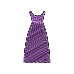 color pencil drawing of purple dress eighties retro style vector illustration