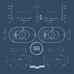 Futuristic blue virtual graphic touch user interface