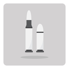 Vector of flat icon, Bullet on isolated background