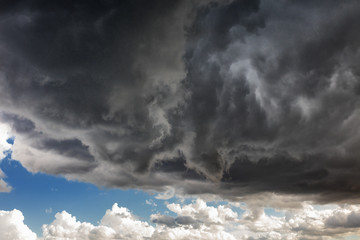 Obraz premium Dramatic sky and clouds aerial view