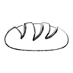 monochrome sketch contour of bread vector illustration