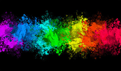 Multi-Color Paint Splatter Border/Background - 144864990