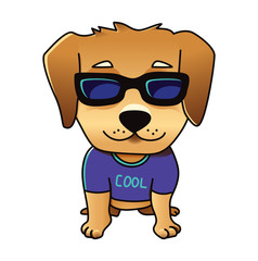 Cute vector cool dog