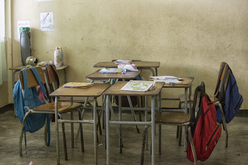 Empty classroom in Suriname
