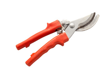 Garden pruner isolated on a white background. Tools series.