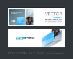 Fototapeta na wymiar Vector set of modern horizontal website banners with colourful a